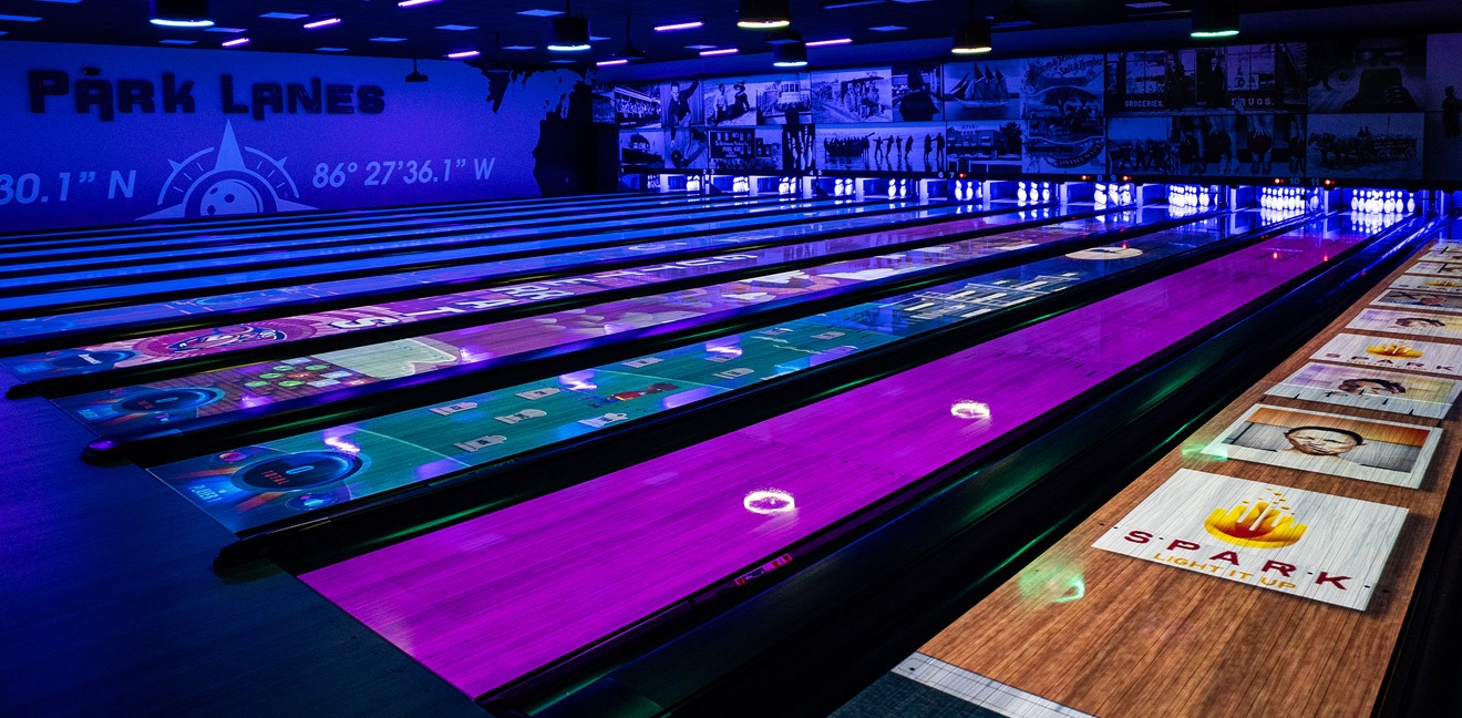 Night bowling alley Stix Ludington
